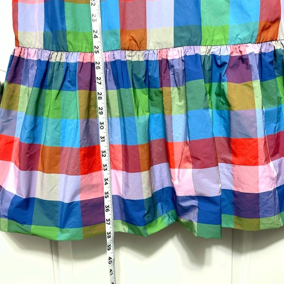 Kate Spade Madras Taffeta Shift Dress Blue Multicolor Size XXL - Picture 12 of 14